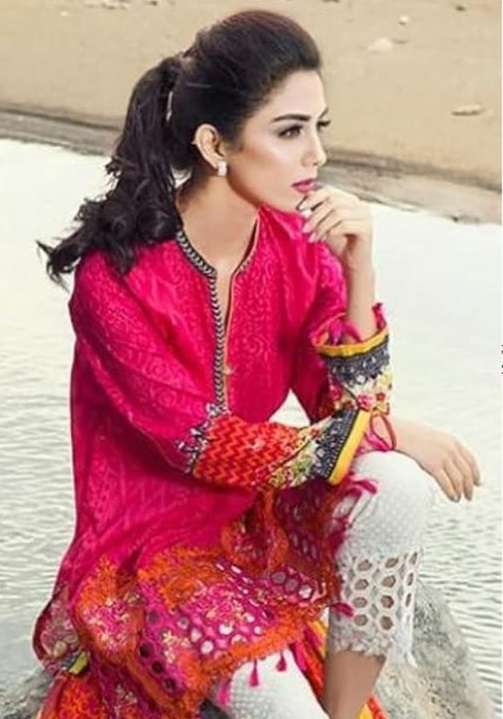 Maria b red  rose  D no:- 1272 by Mehboob Tex